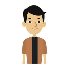 Young asian man cartoon vector illustration graphic design