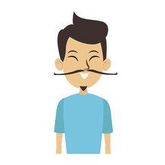 Young asian man cartoon vector illustration graphic design