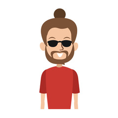 Young man with sunglasses vector illustration graphic design