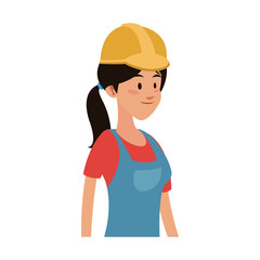 Construction female worker cartoon vector illustration graphic design