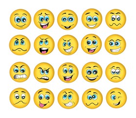 Fototapeta premium emotion set. emoji set. vector illustration