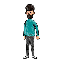 Young man with casual clothes vector illustration graphic design