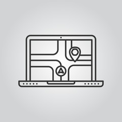 Laptop Location Pin Map Icon