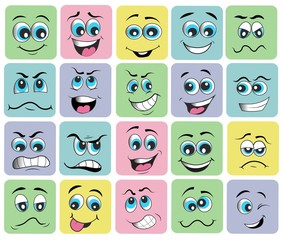emotion set. emoji set. vector illustration