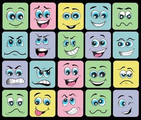 emotion set. emoji set. vector illustration