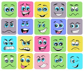 emotion set. emoji set. vector illustration