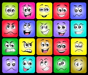 emotion set. emoji set. vector illustration