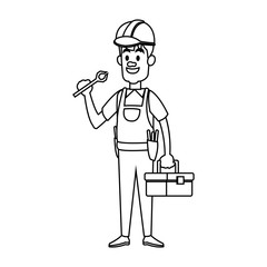 Construction worker cartoon vector illustration graphic design