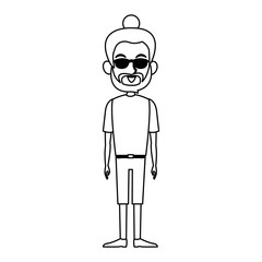 Young man with sunglasses vector illustration graphic design