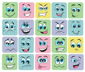 emotion set. emoji set. vector illustration