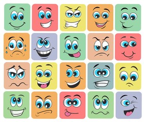 emotion set. emoji set. vector illustration