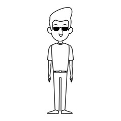 Young man with sunglasses vector illustration graphic design