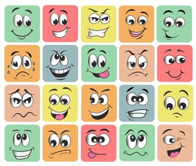 emotion set. emoji set. vector illustration