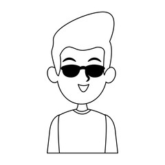 Young man with sunglasses vector illustration graphic design