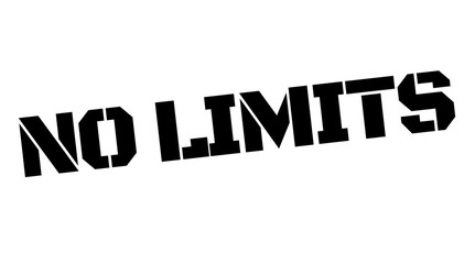 No limits black typographic stamp. Straight edge series.