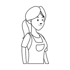Young woman cartoon vector illustration graphic design