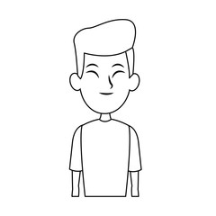 Young asian man cartoon vector illustration graphic design