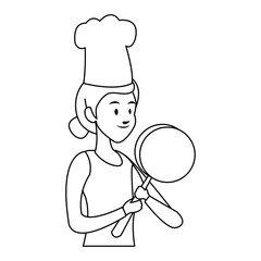 Chef female cartoon vector illustration graphic design