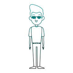 Young man with sunglasses vector illustration graphic design