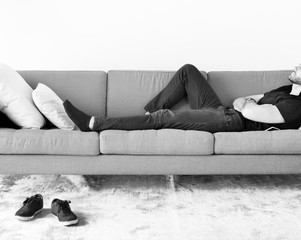 Man sleeping on the sofa
