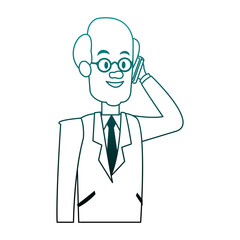 Businessman calling with smartphone vector illustration graphic design