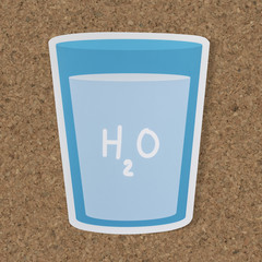 Glass of drinking water icon