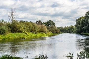 Colorful riverside ladscape