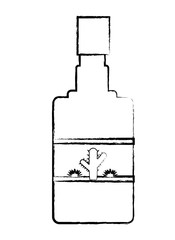 sketch of tequila bottle icon over white background, vector illustration