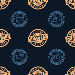Seattle seamless pattern. Seamless badge pattern, backdrop for your design.
