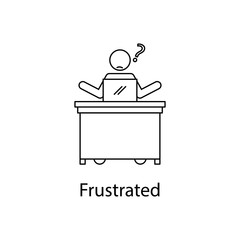 worker frustrated icon. Element people at the workplace for mobile concept and web apps. Thin line icon for website design and development; app development. Premium icon