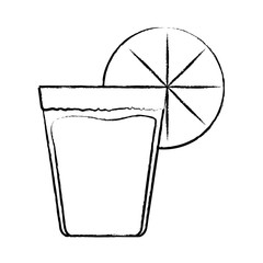 sketch of tequila shot icon over white background, vector illustration