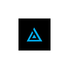 black letter d in a blue triangle logo vector