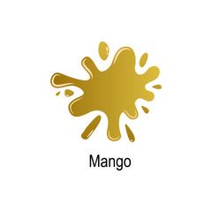 splash of mango juice icon. Element of colored splash illustration. Premium quality graphic design icon. Signs and symbols collection icon for websites, web design, mobile app