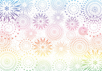 レインボー　花火