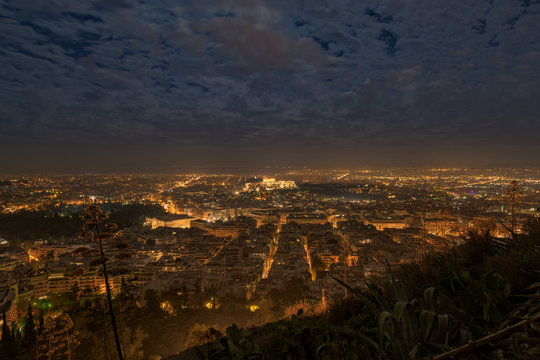 Parthenon and the city of Athens from Lykavitos