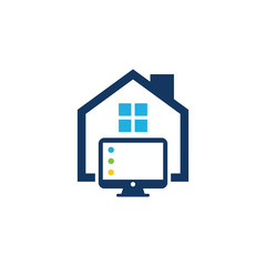 Computer House Logo Icon Design