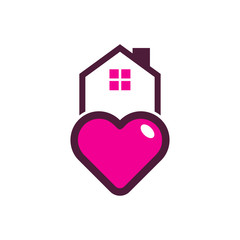 Love House Logo Icon Design