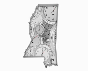 Mississippi MS Clock Time Passing Forward Future 3d Illustration