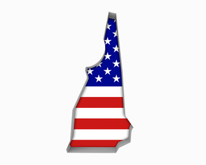 New Hampshire NH USA Flag Stars Stripes Map 3d Illustration