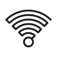 Vector simple black wifi icon made of one line on white background.