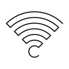 Vector simple black wifi icon made of one line on white background.