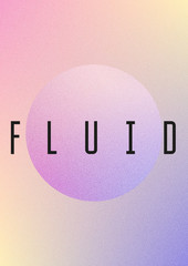 Holographic cover with fluid and halftone dots texture. Geometric shapes on gradient background. Modern template for banner, flyer, annual report, brochure. Minimal holographic cover in neon colors.