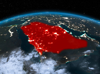 Saudi Arabia from space at night