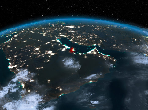 Qatar from space at night