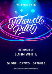 Farewell party hand written lettering.