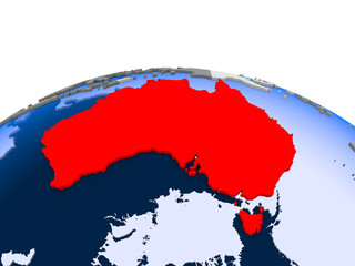 Fototapeta premium New Zealand on political globe