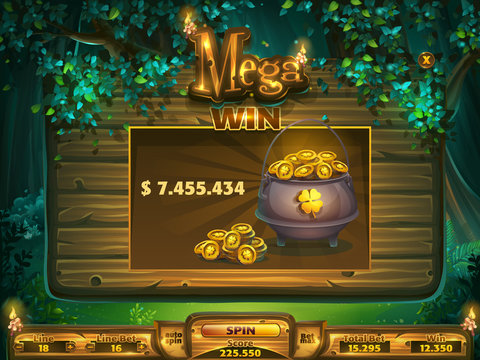 Playing field mega win window Shadowy forest GUI