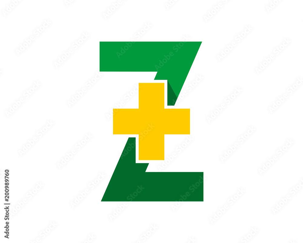 Wall mural z positive initial letter rectangle typography typeface logotype alphabet font image vector icon