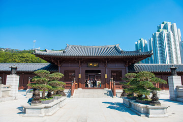 Chi Lin Nunnery Temple is famous and beautiful place in Kowloon, Hong Kong