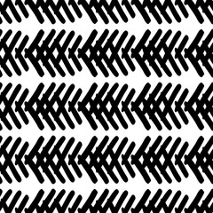 Black and White Seamless Ethnic Pattern. Tribal - 200990564
